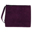 Salvatore Ferragamo Vala Shoulder Bag Suede Purple Gold Auth BA5963-3