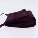Salvatore Ferragamo Vala Shoulder Bag Suede Purple Gold Auth BA5963-4