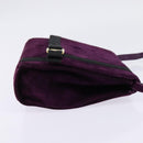 Salvatore Ferragamo Vala Shoulder Bag Suede Purple Gold Auth BA5963-5