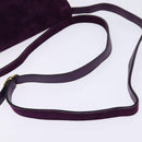 Salvatore Ferragamo Vala Shoulder Bag Suede Purple Gold Auth BA5963-7