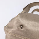 Salvatore Ferragamo Gancini Hand Bag Leather 2way Beige Gold Auth BA5964-15