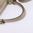 Salvatore Ferragamo Gancini Hand Bag Leather 2way Beige Gold Auth BA5964-7