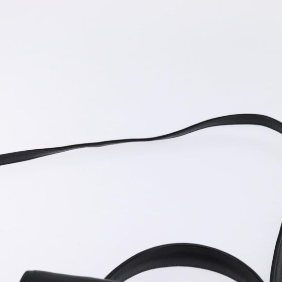 Gianni Versace Hand Bag Leather 2way Black Gold Auth BA5965