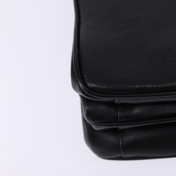 Gianni Versace Hand Bag Leather 2way Black Gold Auth BA5965