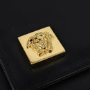 Gianni Versace Hand Bag Leather 2way Black Gold Auth BA5965-19