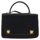 Gianni Versace Hand Bag Leather 2way Black Gold Auth BA5965-13