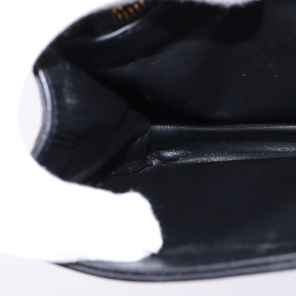 Gianni Versace Hand Bag Leather 2way Black Gold Auth BA5965