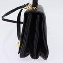 Gianni Versace Hand Bag Leather 2way Black Gold Auth BA5965-4