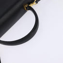 Gianni Versace Hand Bag Leather 2way Black Gold Auth BA5965-7