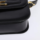 CELINE Shoulder Bag Leather Black Gold Auth BA5966-14