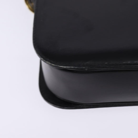 CELINE Shoulder Bag Leather Black Gold Auth BA5966