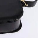 CELINE Shoulder Bag Leather Black Gold Auth BA5966-16