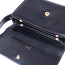 CELINE Shoulder Bag Leather Black Gold Auth BA5966-10