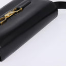 CELINE Shoulder Bag Leather Black Gold Auth BA5966-6