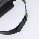 CELINE Shoulder Bag Leather Black Gold Auth BA5966-7