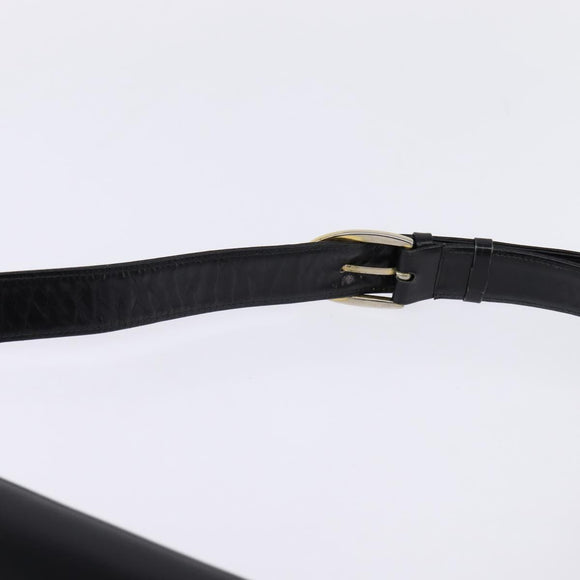 CELINE Shoulder Bag Leather Black Gold Auth BA5966