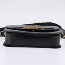 CELINE Shoulder Bag Leather Black Gold Auth BA5966-5