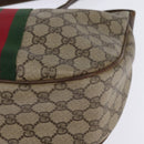 GUCCI GG Supreme Web Sherry Line Shoulder Bag PVC Beige Gold Auth BA5968-14