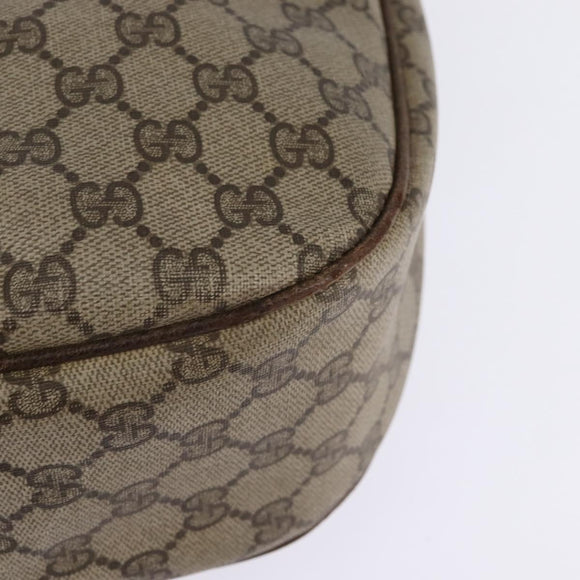 GUCCI GG Supreme Web Sherry Line Shoulder Bag PVC Beige Gold Auth BA5968