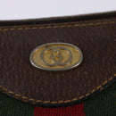 GUCCI GG Supreme Web Sherry Line Shoulder Bag PVC Beige Gold Auth BA5968-17