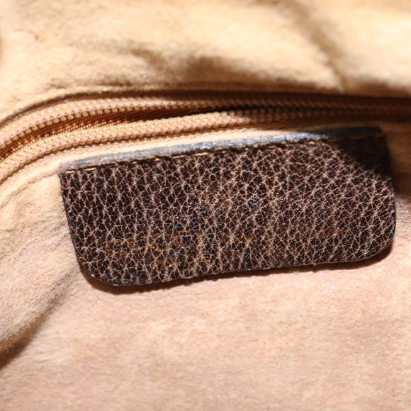 GUCCI GG Supreme Web Sherry Line Shoulder Bag PVC Beige Gold Auth BA5968