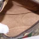 GUCCI GG Supreme Web Sherry Line Shoulder Bag PVC Beige Gold Auth BA5968-10