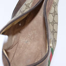 GUCCI GG Supreme Web Sherry Line Shoulder Bag PVC Beige Gold Auth BA5968-19