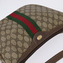 GUCCI GG Supreme Web Sherry Line Shoulder Bag PVC Beige Gold Auth BA5968-6