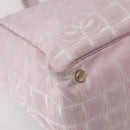 CHANEL New Travel Line Tote Bag Nylon Pink Gold CC Auth BA5975-15
