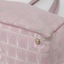 CHANEL New Travel Line Tote Bag Nylon Pink Gold CC Auth BA5975-16