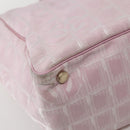 CHANEL New Travel Line Tote Bag Nylon Pink Gold CC Auth BA5975-9