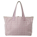 CHANEL New Travel Line Tote Bag Nylon Pink Gold CC Auth BA5975-2