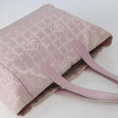 CHANEL New Travel Line Tote Bag Nylon Pink Gold CC Auth BA5975-6