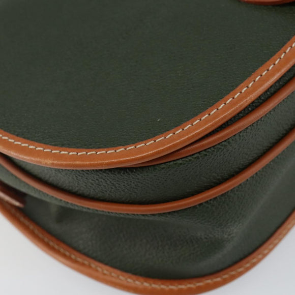 Burberrys Shoulder Bag Leather Green Gold Auth BA5978