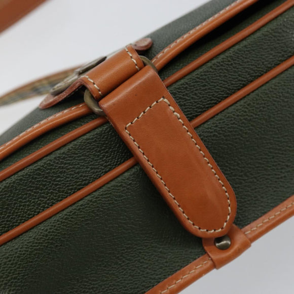 Burberrys Shoulder Bag Leather Green Gold Auth BA5978