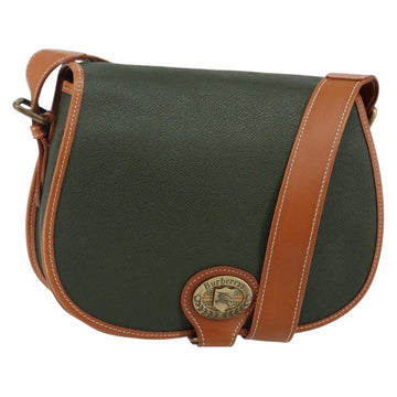 Burberrys Shoulder Bag Leather Green Gold Auth BA5978
