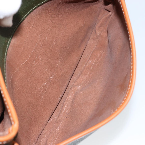 Burberrys Shoulder Bag Leather Green Gold Auth BA5978