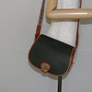 Burberrys Shoulder Bag Leather Green Gold Auth BA5978-23