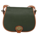 Burberrys Shoulder Bag Leather Green Gold Auth BA5978-13