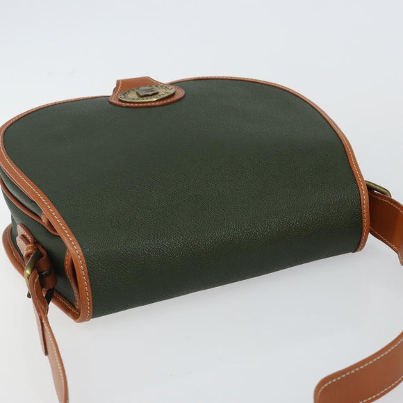 Burberrys Shoulder Bag Leather Green Gold Auth BA5978