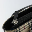 BURBERRY Nova Check Tote Bag Canvas Beige Silver Auth BA5979-10