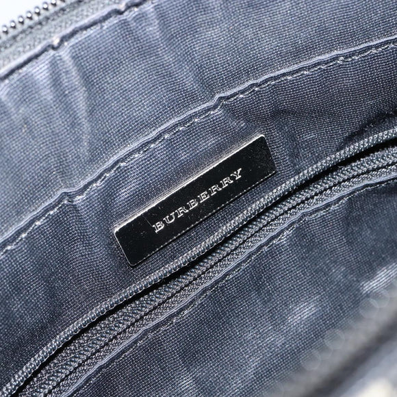 BURBERRY Nova Check Tote Bag Canvas Beige Silver Auth BA5979