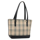 BURBERRY Nova Check Tote Bag Canvas Beige Silver Auth BA5979-1