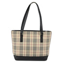 BURBERRY Nova Check Tote Bag Canvas Beige Silver Auth BA5979-2