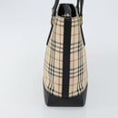 BURBERRY Nova Check Tote Bag Canvas Beige Silver Auth BA5979-3