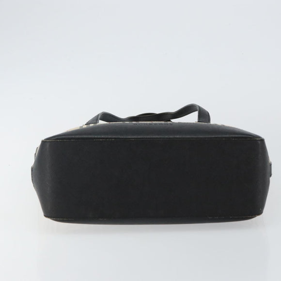 BURBERRY Nova Check Tote Bag Canvas Beige Silver Auth BA5979