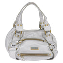 Jimmy Choo Hand Bag Leather Silver Gold Auth BA5980-1