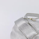 Jimmy Choo Hand Bag Leather Silver Gold Auth BA5980-10