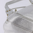 Jimmy Choo Hand Bag Leather Silver Gold Auth BA5980-12