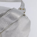 Jimmy Choo Hand Bag Leather Silver Gold Auth BA5980-13